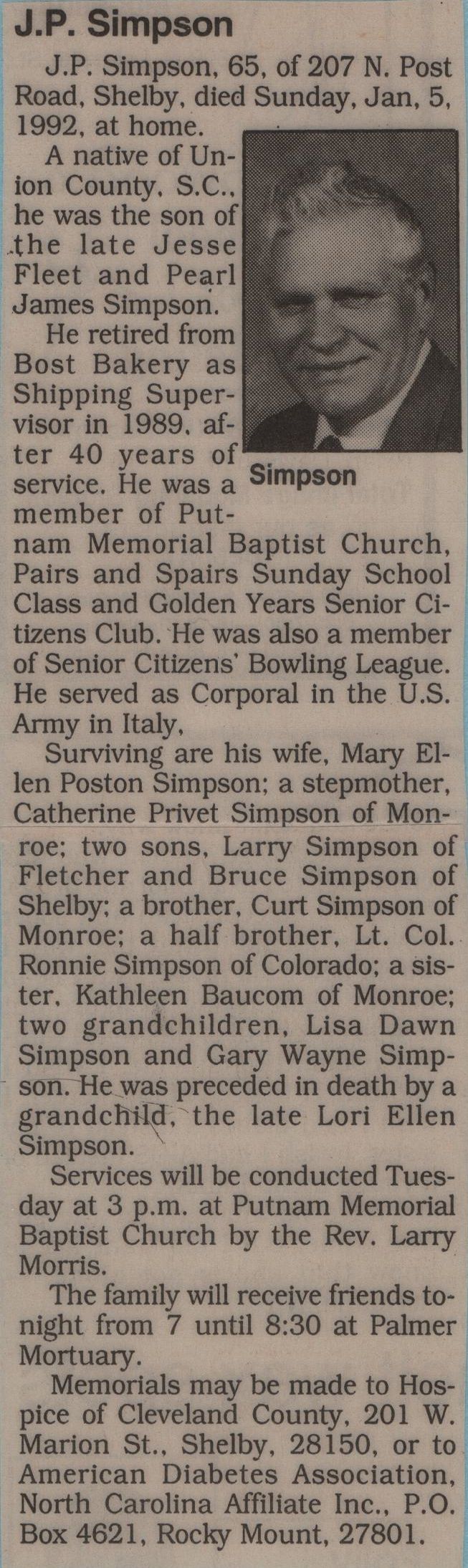 Simpson Jesse P Simpson